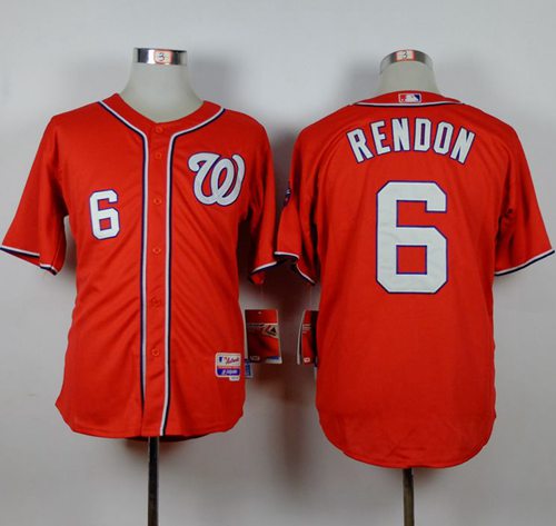 Nationals #6 Anthony Rendon Red Cool Base Stitched MLB Jersey